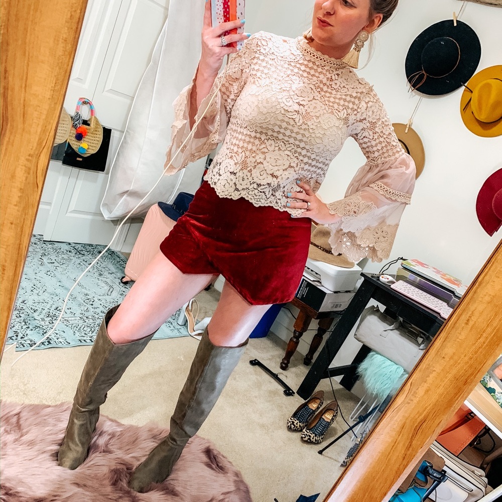 Lace Top with Bell Sleeves